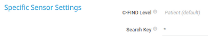 Specific Sensor Settings Specific Sensor Settings